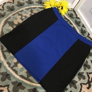 Black pencil skirt with blue stripe